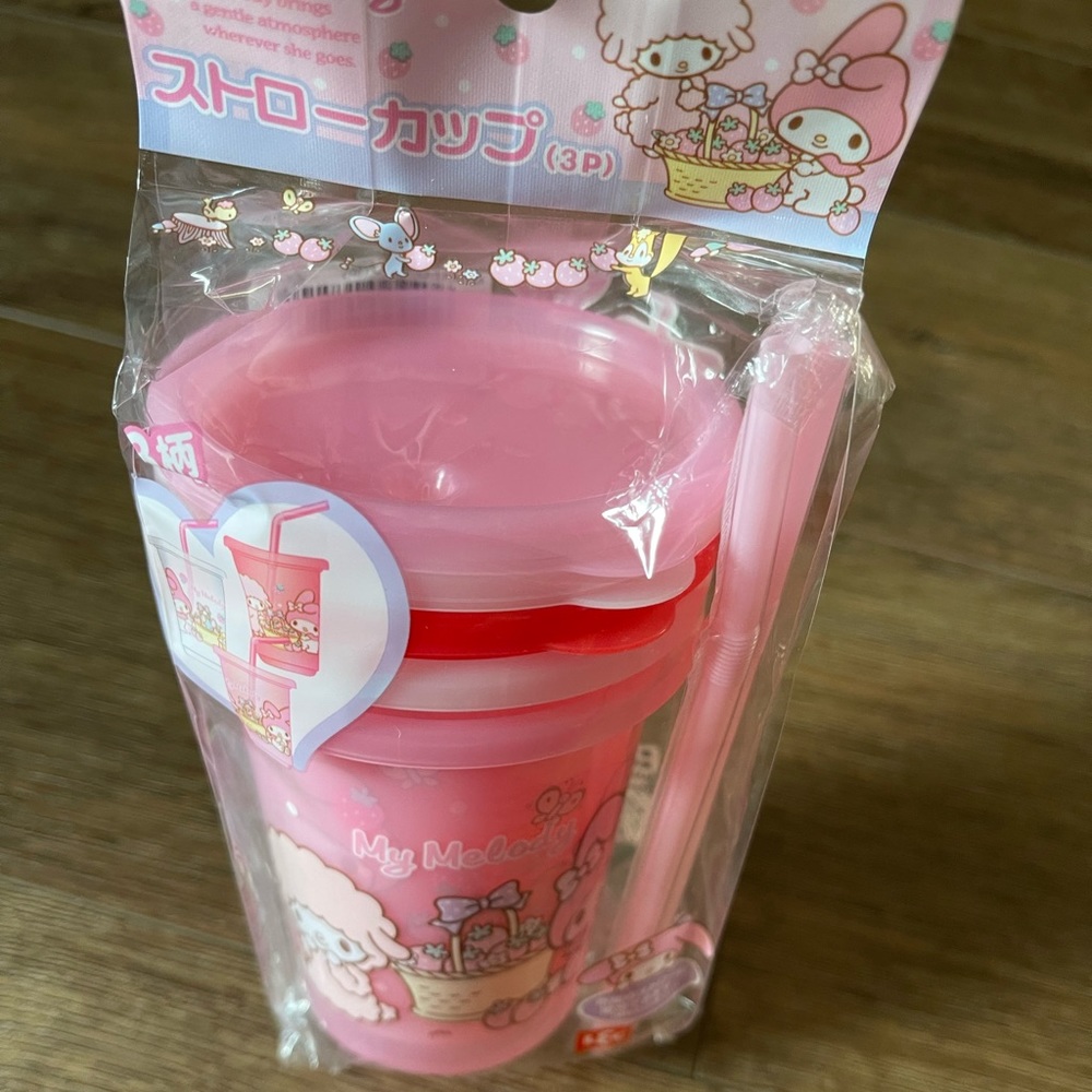 ONE Left! MY MELODY & MY SWEET PIANO-NWT Cup/Straw Set - Picture 11 of 11